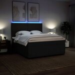 vidaXL Sommier à lattes de lit avec matelas Noir 180x200 cm Tissu