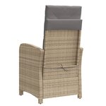 vidaXL Chaise inclinable de jardin coussins mélange beige poly rotin