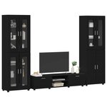 vidaXL Ensemble meuble TV avec tiroir FLORIN Noir Bois d'ingénierie