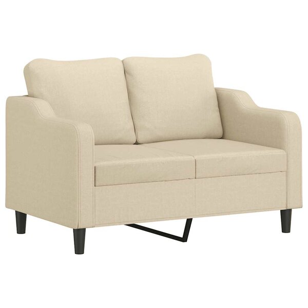 vidaXL Canapé à 2 places Crème 120 cm Tissu
