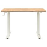 vidaXL Bureau Blanc et Naturel 120 x 60 cm Bois de chêne massif