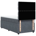 vidaXL Sommier à lattes de lit et matelas Gris foncé 90x200 cm Velours