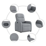 vidaXL Fauteuil inclinable Gris clair Tissu