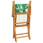 vidaXL Ensemble à manger de jardin 5 Pièces motif de feuilles tissu bois