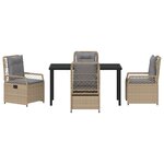 vidaXL Ensemble de salle à manger de jardin 5 pièces Beige Rattan Poly