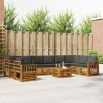 vidaXL Ensemble de canapés d'extérieur 11 pc Naturel et Anthracite
