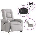 vidaXL Fauteuil inclinable électrique gris nuage tissu