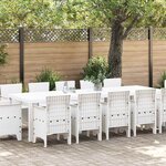 vidaXL Ensemble de salle à manger pour jardin 13 Pièces Blanc Poly rotin
