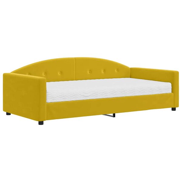 vidaXL Lit de jour avec matelas jaune 100x200 cm velours