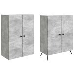vidaXL Ensemble de Meubles 2 Pièces Gris béton Bois d'ingénierie