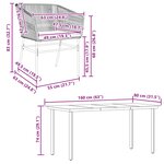 vidaXL Ensemble à manger de jardin coussins 7Pièces noir poly rotin verre