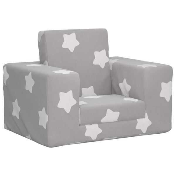 vidaXL Canapé-lit pour enfants Gris clair avec étoiles Peluche douce