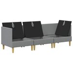 vidaXL Canapé modulaire avec rangement 3 Pièces Gris clair Tissu