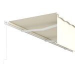 vidaXL Auvent manuel rétractable avec store 6x3 m Crème