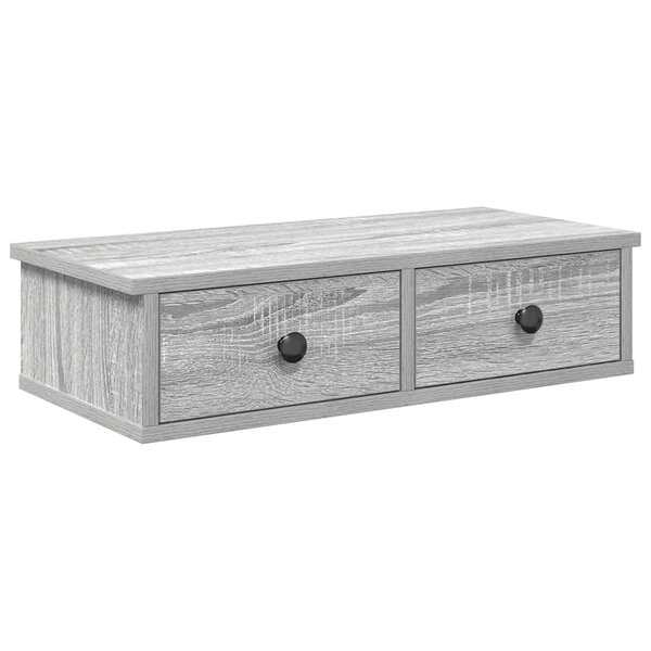 vidaXL Étagère murale avec tiroirs sonoma gris bois d'ingénierie