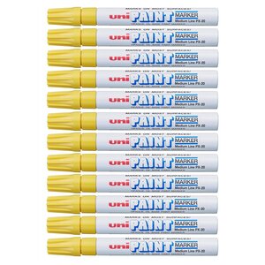 Marqueur Pointe conique moyenne PAINT Marker PX20 2 2 - 2 8mm Jaune x 12 UNI-BALL