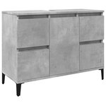 vidaXL Ensemble de meubles de salle de bain 3 Pièces gris béton