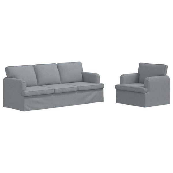 vidaXL Canapé 2 Pièces Gris clair 144 x 80 x 85 cm tissu