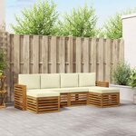 vidaXL Ensembles de canapés avec coussin 6 Pièces Naturel et Crème