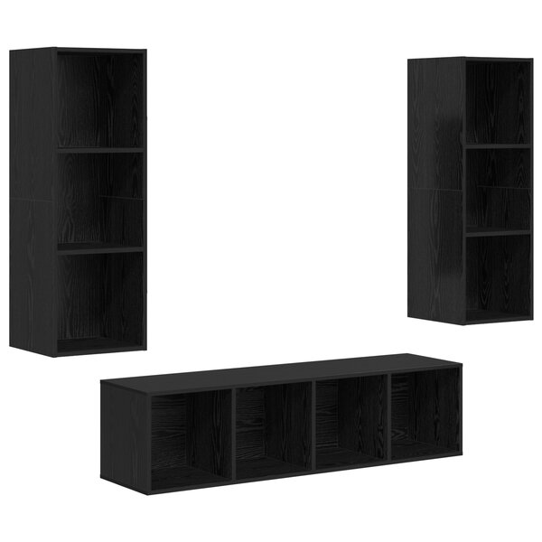 vidaXL Ensemble de meubles TV 3 Pièces Chêne noir 37 x 37 x 142.5 cm