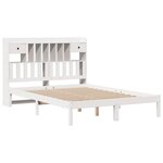 vidaXL Lit bibliothèque sans matelas blanc 160x200 cm bois pin massif