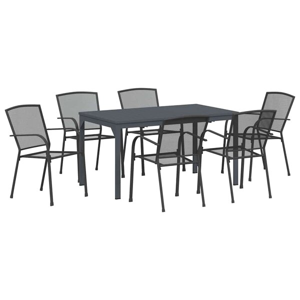 vidaXL Ensemble de salle à manger pour jardin 7 Pièces Anthracite