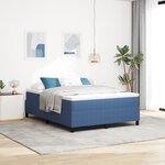 lit box spring vidaXL bleu 160x200 cm en tissu velours côtelé