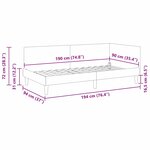 vidaXL Cadre de lit d'angle Bleu 90 cm x 190 cm Tissu et Contreplaqué