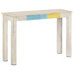 vidaXL Table console Blanc 115x35x77 cm Bois de manguier brut