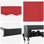 vidaXL Auvent Rétractable Rouge 350 x 250 cm Tissu  Métal