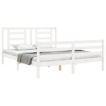 vidaXL Cadre de lit sans matelas blanc 160x200 cm bois massif