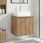 vidaXL Vanité de lavabo mural Chêne artisanal 49 5 x 41 x 62 5 cm