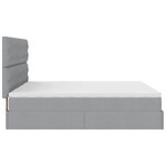 VidaXL Cadre de lit ottoman et matelas gris clair 200x200cm tissu