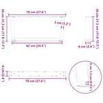 vidaXL Pieds de table basse en forme de V  2 pièces  noir  70 x (30-31 3) cm  acier