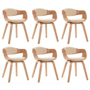 vidaXL Chaises à manger lot de 6 bois courbé et similicuir