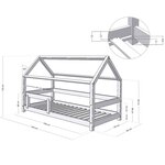 Lit cabane enfant TERY 90 x 190 Gris