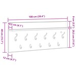 vidaXL Porte-manteau mural avec étagère avec stockage Vieux bois 100 x 40 x 12 cm