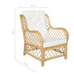 vidaXL Canapé avec coussin Rotin naturel et lin
