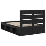 vidaXL Cadre de lit Noir 135 x 190 cm Bois de pin massif