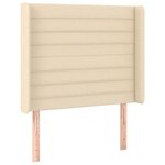 vidaXL Sommier à lattes de lit matelas et LED Crème 90x190 cm Tissu