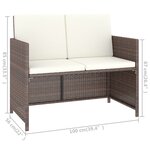 vidaXL Meuble à dîner de jardin 6Pièces et coussins Résine tressée Marron