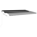 vidaXL Auvent automatique et capteur de vent/LED 500x300 cm Anthracite