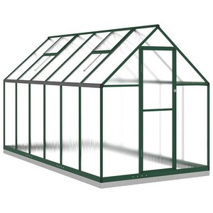 vidaXL Serre avec cadre de base vert 334x169x202 cm aluminium