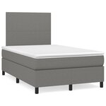 vidaXL Sommier à lattes de lit avec matelas gris foncé 120x190cm tissu