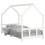 vidaXL Cadre de lit pour enfants blanc 90x190 cm bois de pin massif