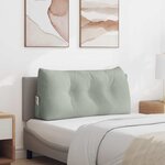 vidaXL Coussin de Dos Gris clair 100 x 24 x 50 cm Velours