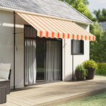 vidaXL Tissu de remplacement de cantonnière d’auvent jaune orange 3 m