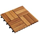 Kit tuiles de plancher en acacia 30 x 30 cm 20 Pièces