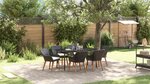 vidaXL Ensemble de salle à manger de jardin 7 pièces en poly rattan noir