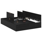 vidaXL Cadre de lit avec rangement Chêne noir 140 x 190 cm